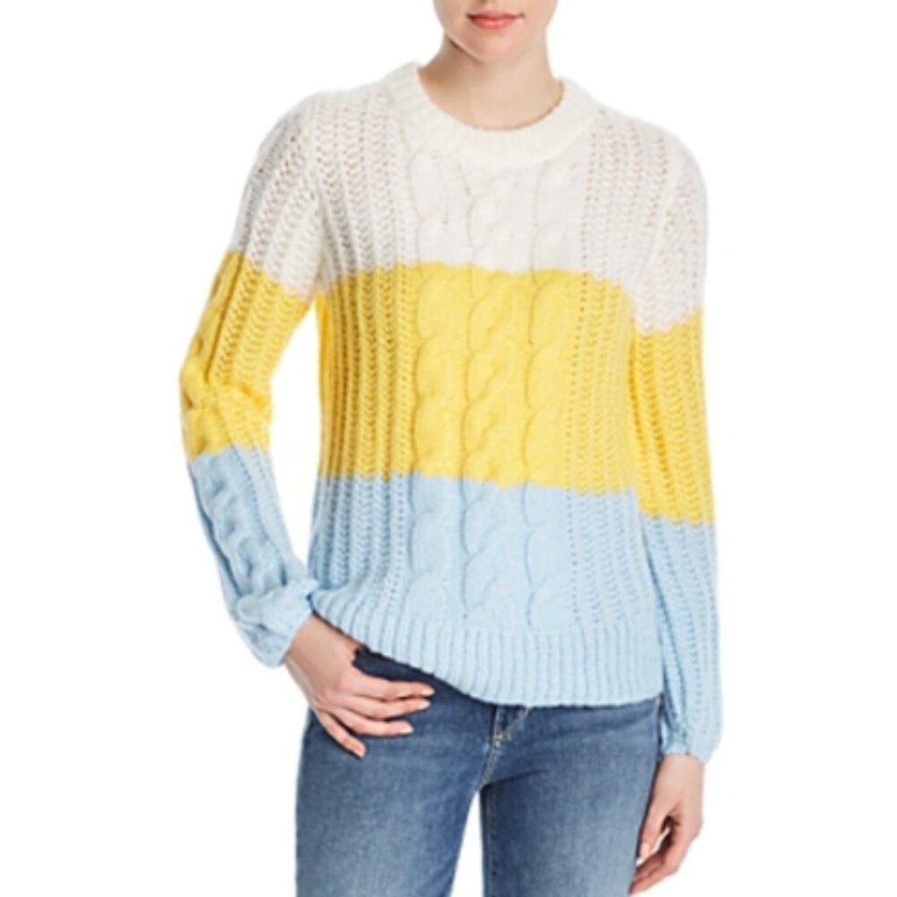 Vero Moda Women's Becca Color-Block Chunky Cable Sweater - US S